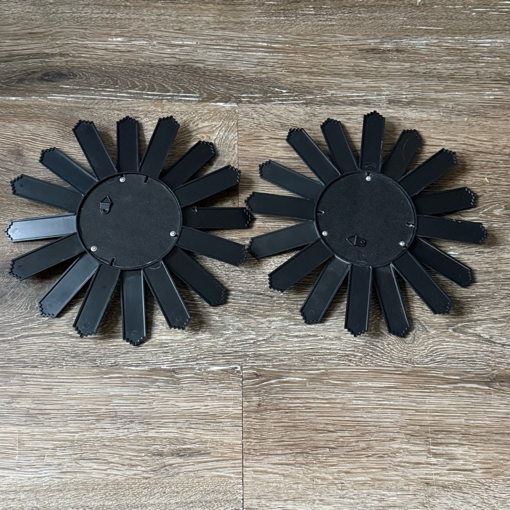 Black‎ Sunburst Wall Mirrors Set Of Two - Picture 2 of 4